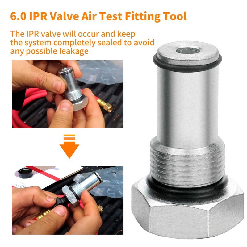 Mekar 2PCS Oil Rail Adapters Kits and 1 PC 6.0 High Pressure Oil Pump IPR Valve Air Test Fitting Tool Compatible with Ford 6.0L Powerstroke Diesel Engine - Image 3
